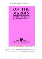 올더스 헥슬리의 노트및 에세이책의 여백론.The Book of On the Margin, by Aldous Huxley