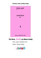 올더스 헉슬리의 요나서 외 시집.The Book, Jonah, by Aldous Huxley